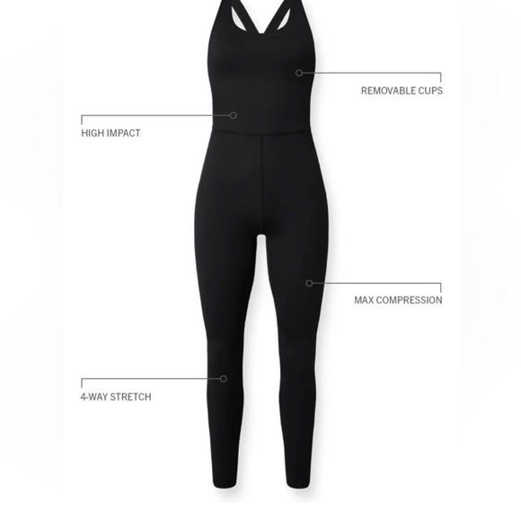 Fabletics Black Define Jumpsuit Sz Med - Picture 9 of 10